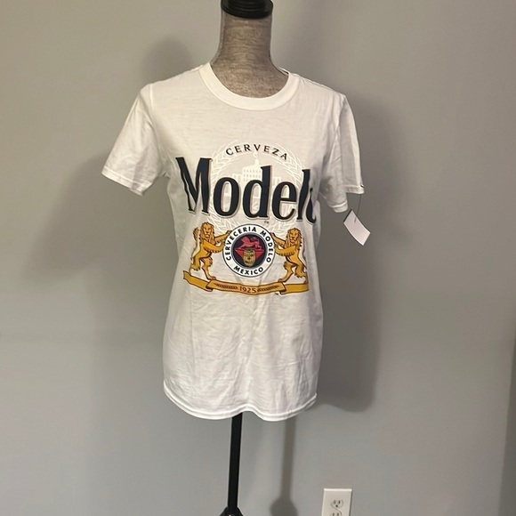 CERVEZA MODELO BEER T-SHIRT - OATMEAL HEATHER SIZE SMALL - Picture 1 of 5